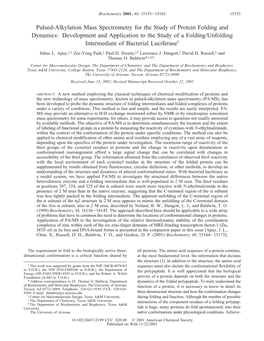 Pulsed-Alkylation Mass Spectrometry for the Study of Protein Folding And