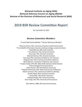 2019 NACA BSR Review Committee Report