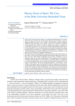 The Case of the Duke University Basketball Team