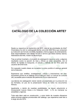 Catálogo De La Colección Arte7