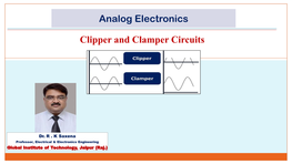 Clipper and Clamper Circuits Analog Electronics