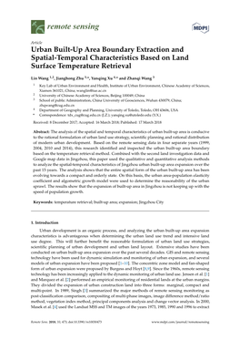 Urban Built-Up Area Boundary Extraction and Spatial-Temporal Characteristics Based on Land Surface Temperature Retrieval