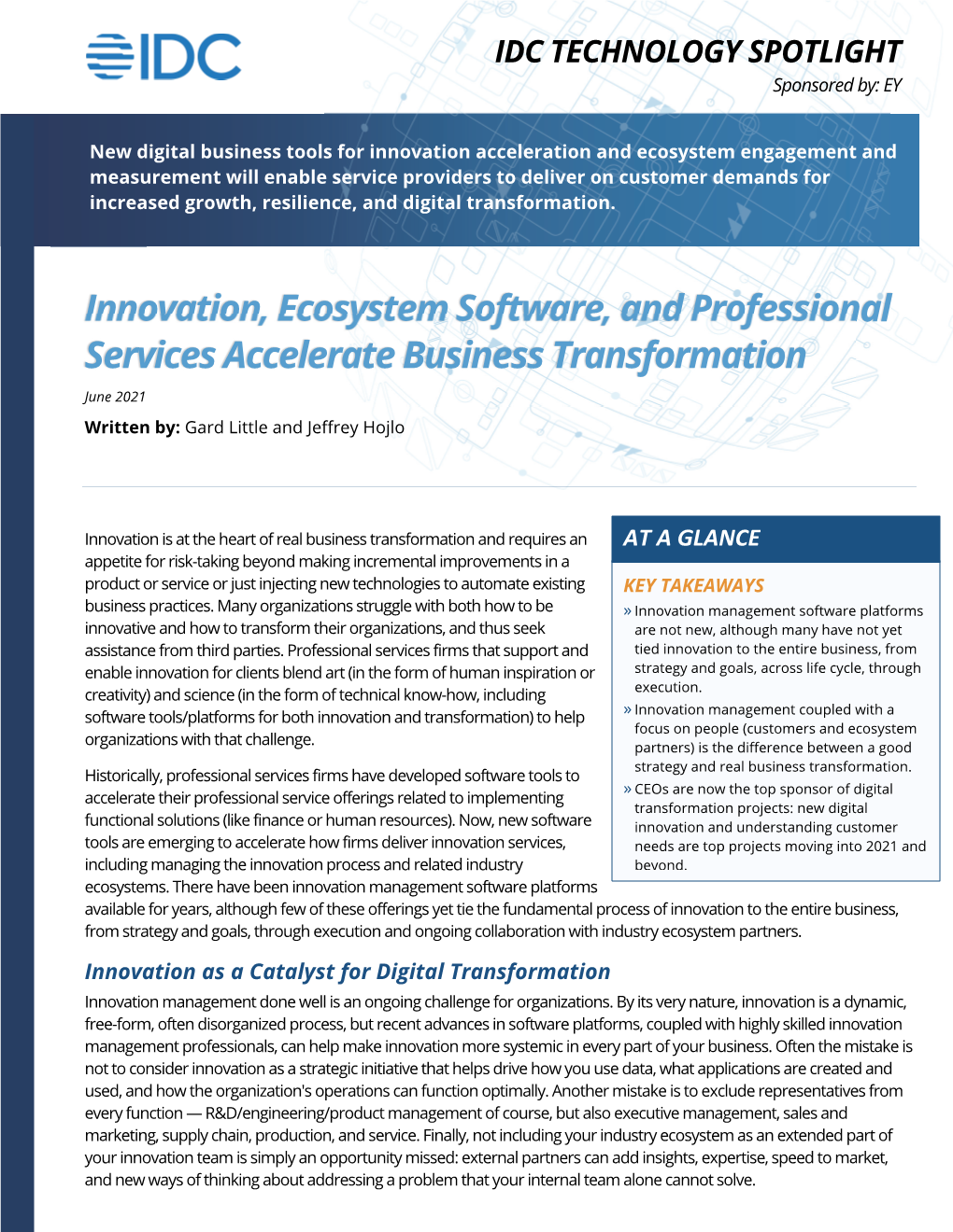 Innovation, Ecosystem Software, and Professional Services Accelerate ...