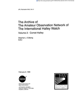 The Archive of the Amateur Observation Network of the International Halley Watch Volume 2: Comet Halley