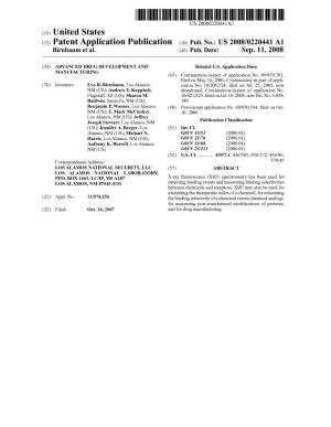 (12) Patent Application Publication (10) Pub. No.: US 2008/0220441 A1 Birnbaum Et Al