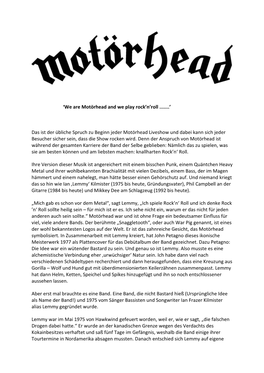 We Are Motörhead and We Play Rock’N’Roll
