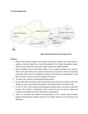 Administrative Division of Tibet by CCP Summary • Nagchu Party