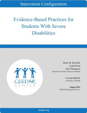 Innovation Configuration for Evidence-Based Practices for Students with Severe Disabilities