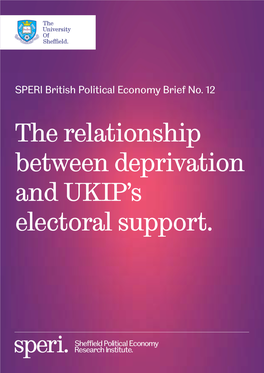 The Relationship Between Deprivation and UKIP's Electoral Support