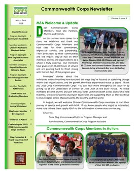 Commonwealth Corps Newsletter