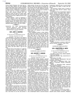 CONGRESSIONAL RECORD— Extensions of Remarks E2184 HON