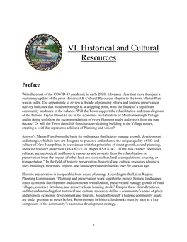 Historical and Cultural Resources Chapter