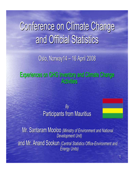 Conference on Climate Change and Official Statistics