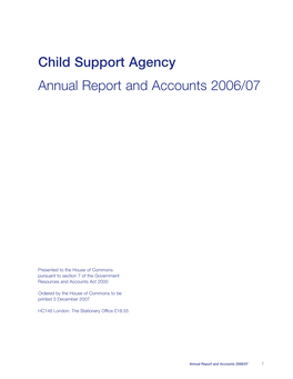 Child Support Agency Annual Report and Accounts 2006/07