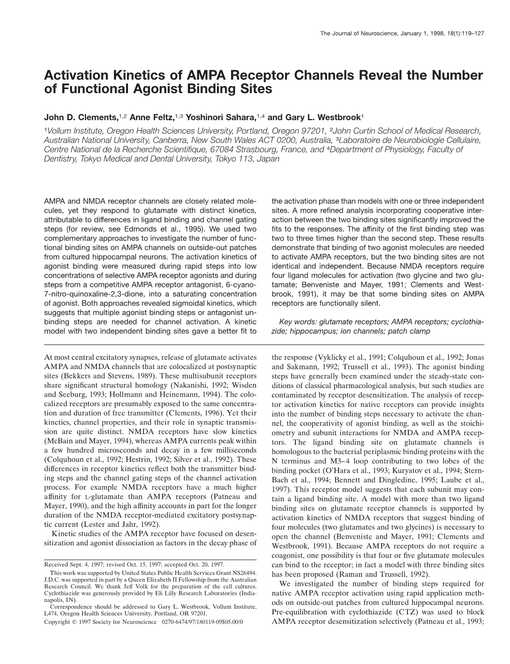 Activation Kinetics Of Ampa Receptor Channels Reveal The Number Of Functional Agonist Binding