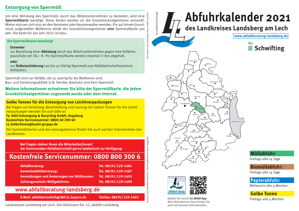 Abfuhrkalender Für Schwifting Für Das Jahr 2021