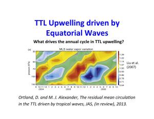 TTL Upwelling Driven by Equatorial Waves