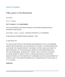 Fifty Years in the Northwest: a Machine-Readable Transcription