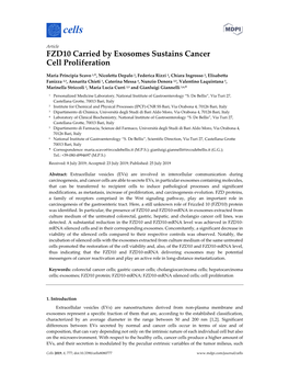FZD10 Carried by Exosomes Sustains Cancer Cell Proliferation