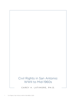 Civil Rights in San Antonio: WWII to Mid-1960S