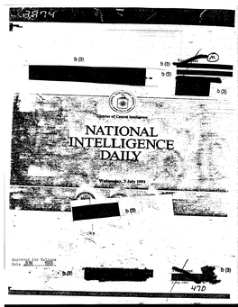 National Intelligence Daily Wednesday 3 July 1991