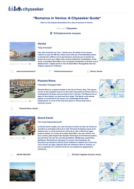 Romance in Venice: a Cityseeker Guide" Here's a List of Great Destinations for a Day of Romance in Venice