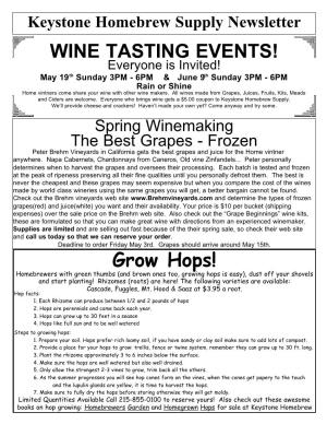 Grow Hops! WINE TASTING EVENTS!
