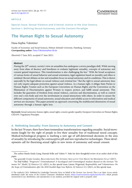 The Human Right to Sexual Autonomy