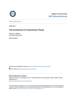 The Architecture of Instructional Theory