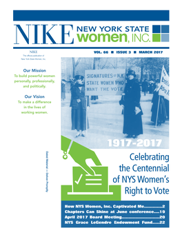 March 2017 the Official Publication of New York State Women, Inc