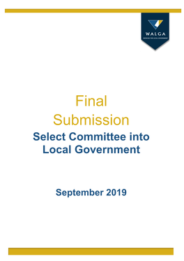 Final Submission Select Committee Into Local Government