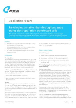 Developing a Stable High-Throughput Assay Using Electroporation