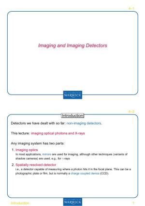 Imaging and Imaging Detectors