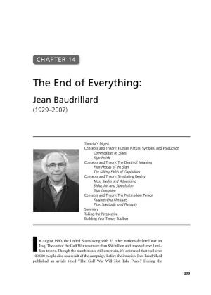 The End of Everything: Jean Baudrillard (1929–2007)
