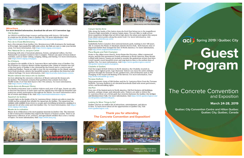 The Concrete Convention List of Events and Things to Do, Visit