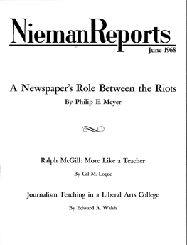 A Newspaper's Role Between the Riots by Philip E