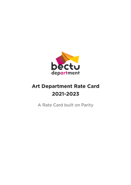 Art Department Rate Card 2021-2023
