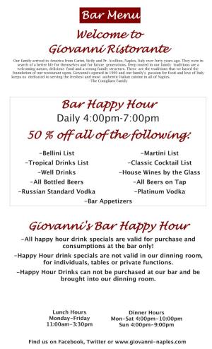 Giovanni's Bar Happy Hour