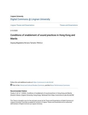 Conditions of Enablement of Sound Practices in Hong Kong and Manila