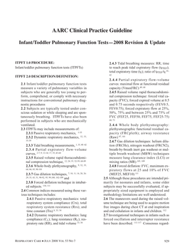 Infant/Toddler Pulmonary Function Tests (2008)
