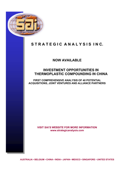 Strategicanalysisin C. Now Available Investment Opportunities In