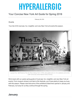 Your Concise New York Art Guide for Spring 2018