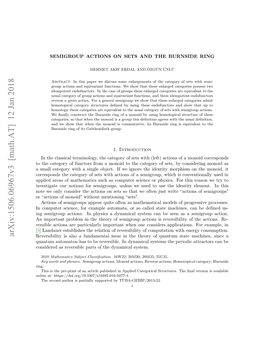 Semigroup Actions on Sets and the Burnside Ring