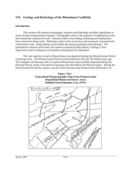 VII. Geology and Hydrology of the Bituminous Coalfields