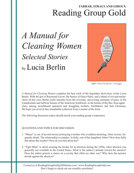 A Manual for Cleaning Women Reading Group Gold