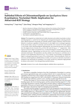 Sublethal Effects of Chlorantraniliprole on Spodoptera Litura (Lepidoptera: Noctuidae) Moth: Implication for Attract-And-Kill Strategy