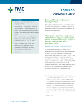 Focus on Employment | Labour