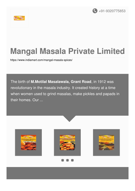 Mangal Masala Private Limited