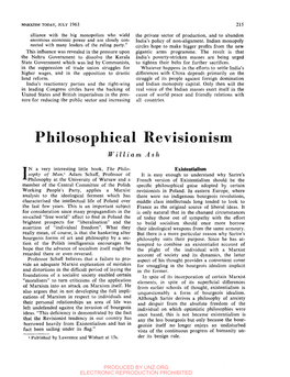 Philosophical Revisionism William Ash