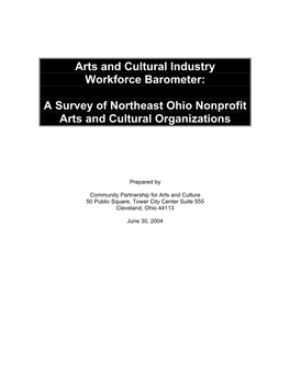 Arts and Cultural Industry Workforce Barometer